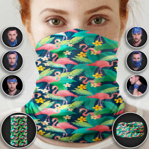 Foulard multifonctionnel à motif "Flamant"