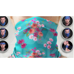 Foulard multifonctionnel à motif floral coloré
