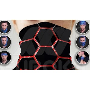 Foulard multifonctionnel à motif hexagone 