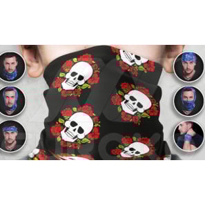 Foulard multifonctionnel avec motif de têtes de mort pour enfants