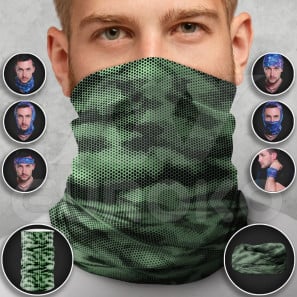 Foulard multifonctionnel à motif militaire vert foncé