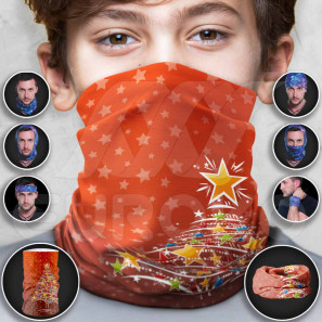 Foulard tubulaire pour enfants avec 7 motifs de Noël 