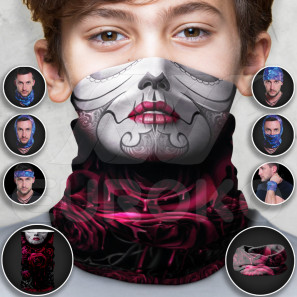 Foulard tubulaire pour enfants avec motif de rose