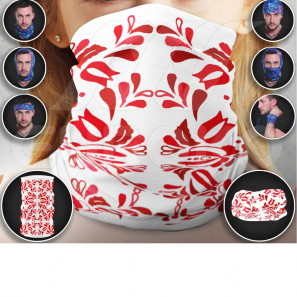 Foulard tubulaire avec motifs de fleurs rouges pour enfants