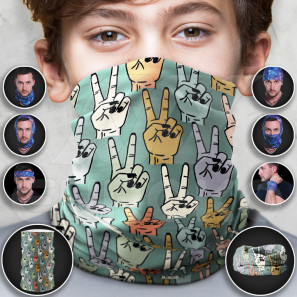 Foulard tubulaire pour enfants avec motif de paix