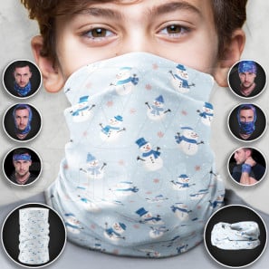 Foulard tubulaire pour enfants avec motif de bonhomme de neige