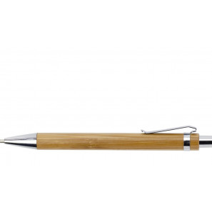 Stylo à bille en bambou avec clip en métal, couleur marron