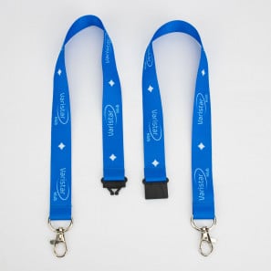 Tour de cou côtelé avec double mousquetons et clip de sécurité