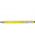 Stylo en métal élégant avec embout tactile jaune