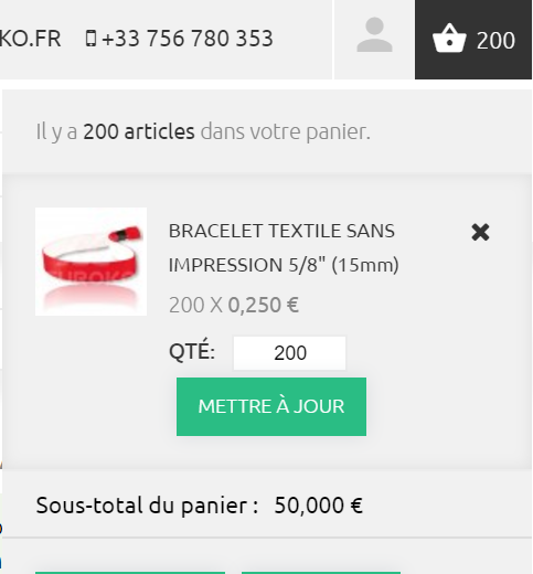 Vérification du panier